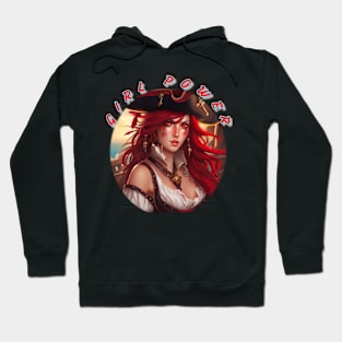 Girl power, pirate wench in red Hoodie